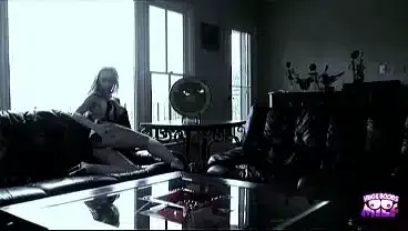 A super sexy skinny blonde babe with big tits receives a huge cock treatment