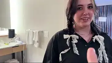 Casting Curvy: Amazing Big Boob HILTON Maid Gets Tricked into Fucking