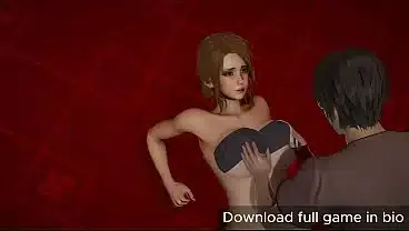 Hot brunette gets her big tits groped by a pervert young man – (You can download full game in bio)