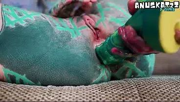 Inked Hippie’s Solo Dildo Ass play and ANAL Fuck Big Cock