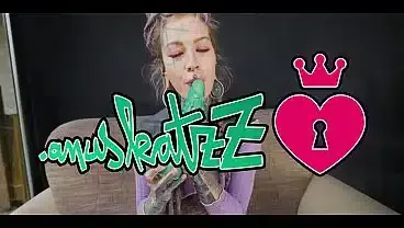 Inked Hippie’s Solo Dildo Asshole Play