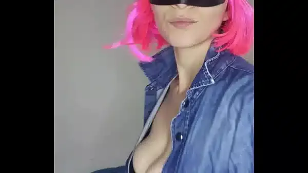 Listen to my moans with my kitty mask and natural tits