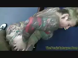 Natural tits Black Widow XXX looks hotter with her tattoos