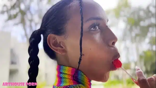 Skinny Violeta Grey: Lollipop Tease to Deepthroat & Pounding