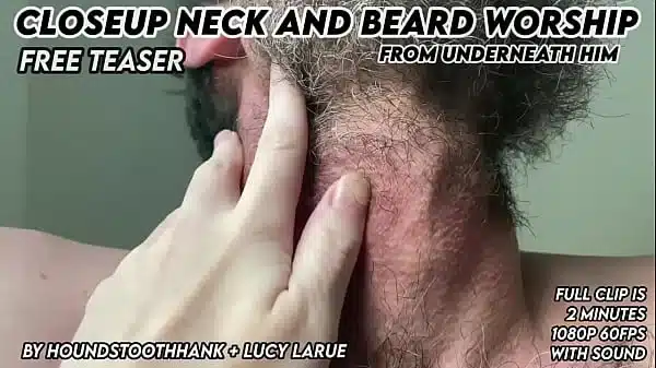 Closeup Neck and Beard Worship From Underneath Him