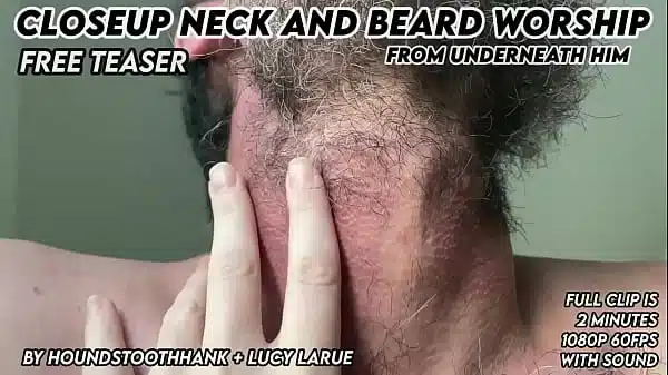 Closeup Neck and Beard Worship From Underneath Him
