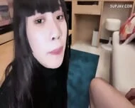 Cute Japanese Teen With 2 Men. Small Tits