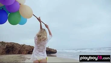 Extra skinny Italian naked MILF Francy Torino playing with her baloons