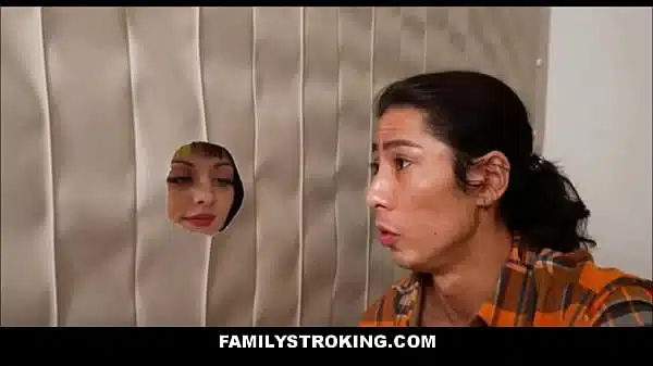 FamilyStroking – Cute Teen Stepsister Family Sex With Big Cock Stepbrother Through Glory Hole In Their House – Kitty Cam, Pierce Paris, David Lee