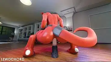 Guilmon Riding Huge Horse Dildo Anal