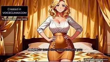 Hentai Blonde Mature Neighbor invites me her place JOI Anime Voiced ASMR