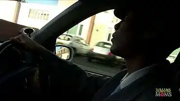 Inside the garage workshop the lustful blonde milfs in heels have group sex and receive thick facials