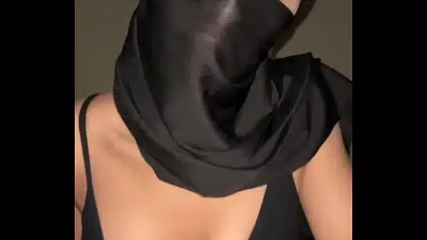 Solo hijab tease • muslim girl grabs her arab boobs like a nasty tit-hungry slut