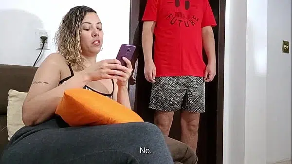 Step-mom suddenly gets a cock in her face and sucks until cumshot.