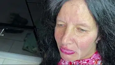 The stepmom got stuck in the washing machine and screamed for help, the stepson pulled her out, but first fucked her hard in anal, then she sucked and got cum on her face