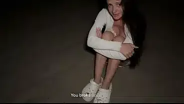 A busty beauty suffers from betrayal on the beach at night and finds solace in a quickie with a stranger