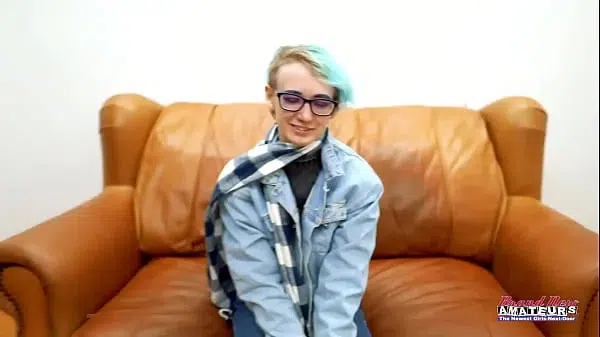 Blue Haired Hottie Raven Gets Her Pussy Fingered And Fucked To Swallow Cum!