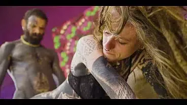 Heavily Tattooed Girl Takes Hard Anal While Getting Fucked Raw