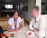 HUGE BOOBS Black Model Sloppy Deep Throated Rough In Fake Modeling Casting