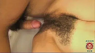 Hairy Asian Couple Fuck Raw – Thick Cock in Bushy Pussy Close-Up