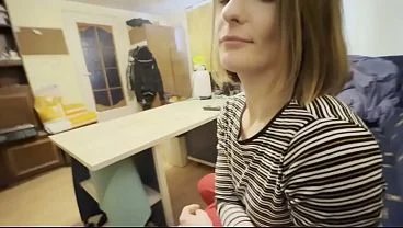 Hot housewife giving sensual blowjob and riding cock in reverse cowgirl position