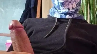 man with a good cock masturbates until he cums