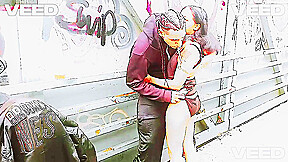 Outside Public Reality Manhattan Park Outside Films Couple With Camera Man