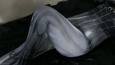 SEXY INDO GIRL COSPLAYS SPIDERMAN AND THEN MASTURBATES WITH A BOTTLE