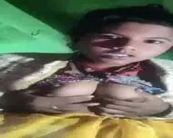 Indian Village Girl Showing Hairy Pussy Pressing Boobs