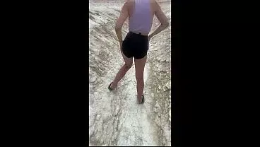 Public sex in nature! Fucked a blonde on a hiking trail! POV!