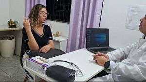 Abdominal medical examination by a general practitioner.