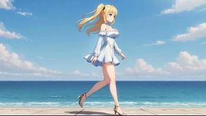 Blonde Mini Dress Slut: Public Pier Ass & Tit Flash   Loud Masturbation AI Generated