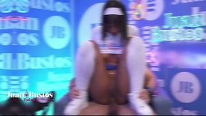 Interracial Sex: Petite ebony with Big ass BrittanyTaylor gies wild riding and deepthroating a white cock