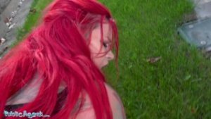 Public Agent Sabien Demonia gets her big tits out and pussy fucked