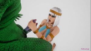 Reptile with two cocks breeds with an Egyptian priestess of love | Furry monster | 3D porn wild life