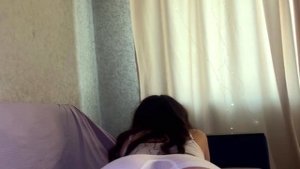 rub your pussy on the bed watching porn