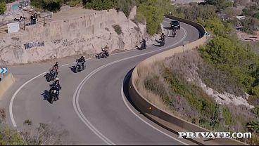 Amber Kawai, Nata Gold and Alice Ross; horny bikers in a savage orgy.