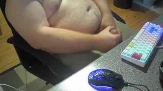 Danish bear dadbod stocky body cock out whit hairy guy