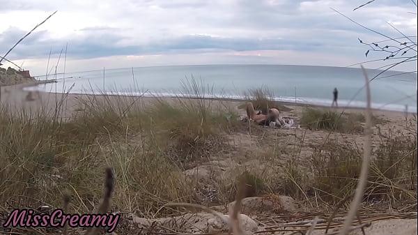 French teacher Slut Blowjob Amateur on Nude Beach public front stranger with Cumshot – MissCreamy