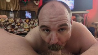 Frosted Mug – Rusty shoots a hot load of cum onto Don’s moustache after being sucked and jerked