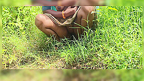 Stepsister-in-law Showed Her Pussy In The Fields And Fingered Her Pussy