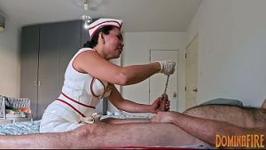 Latex Nurse DominaFire Sounding Slave