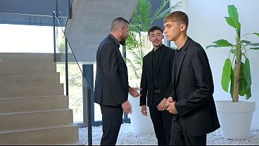 My Blonde Girlfriend Gets Double Penetrated in a Gang Bang by the Entire Group of Businessmen – Hailey Hope