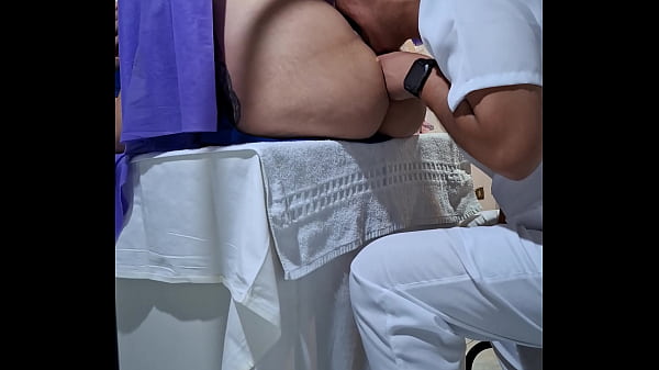 The gynecological exam ends with the patient’s orgasm and the doctor’s cumshot.