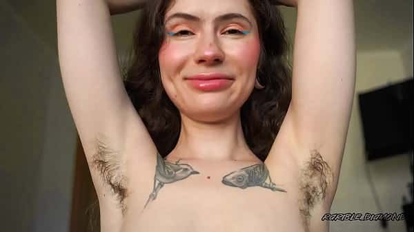 Wildly hairy arms and Bushy pits tease
