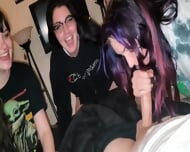 Amateur Morning Foursome: Triple Blowjob Hardcore Orgy