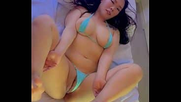 asian girl flashing big natural boobs and tight pussy