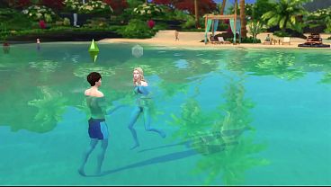Casal se empolga fazem sexo explicito em dia na praia. The Sims