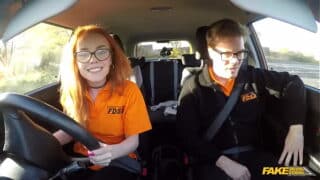 Fake Driving School – British ginger babe Ella Hughes gets her perfect pussy fucked during driving lesson
