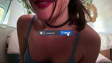 German Girl fingering in a van on the road (Risky – JOI)
